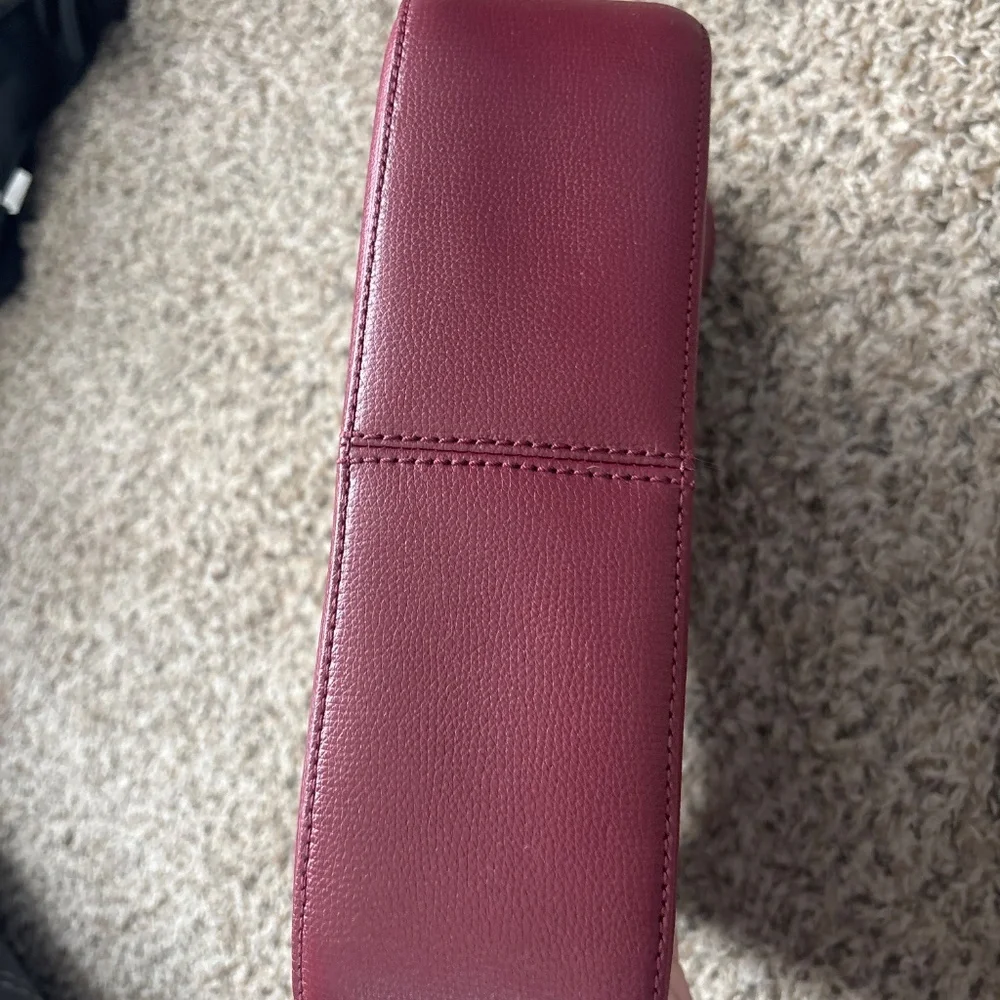 HENRI BENDEL Leather Shoulder Bag Crossbody Bordeaux